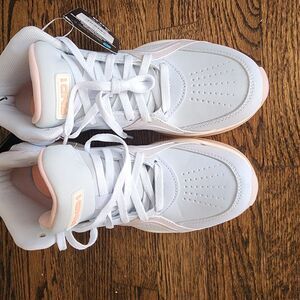 And1 Pink and White Athletic Shoes with Perforations and Leather-like Material